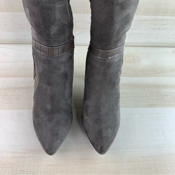 Amelia Grace Grey Knee High Boots - Picture 8 of 15